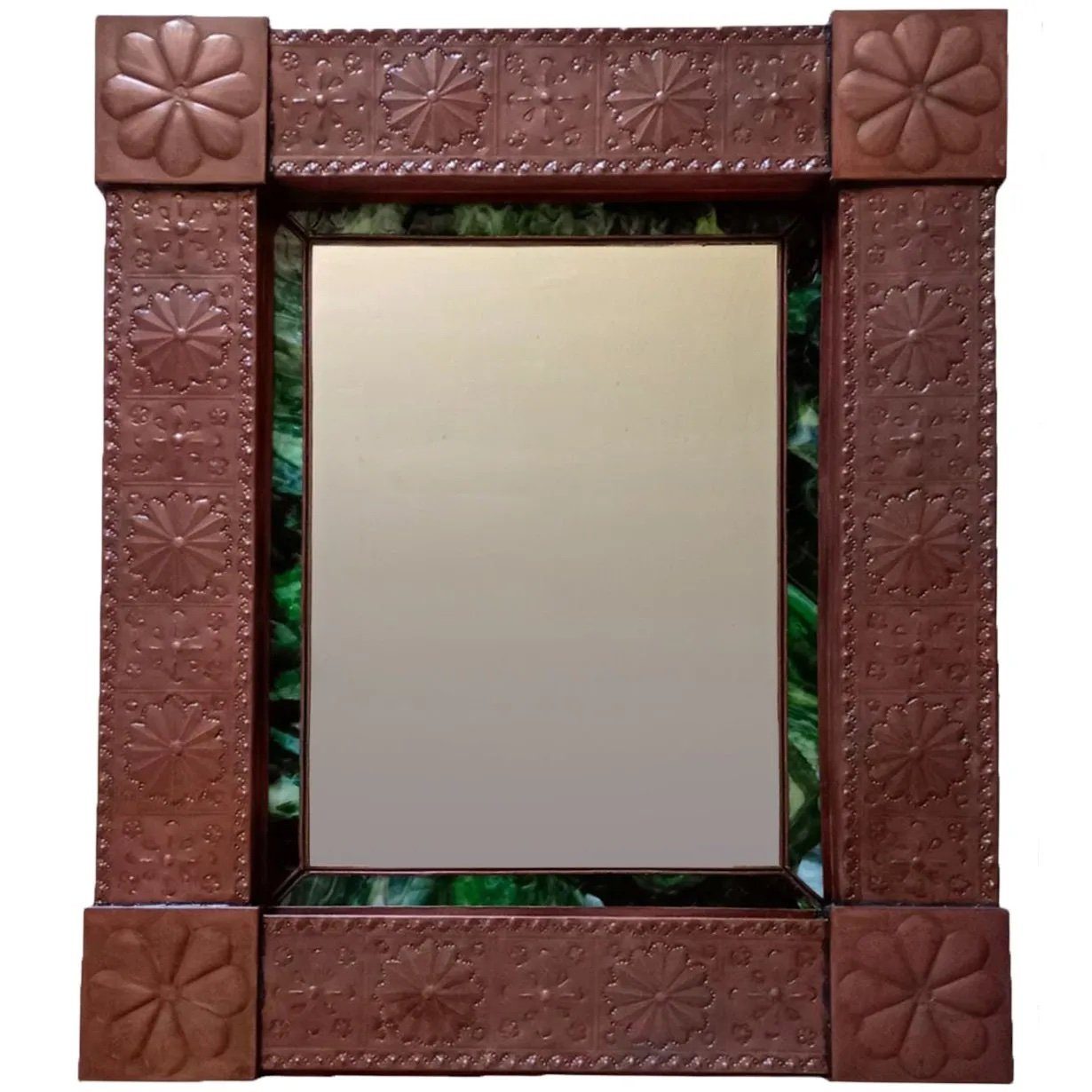 Punched Tin and Glass Mirror image 1