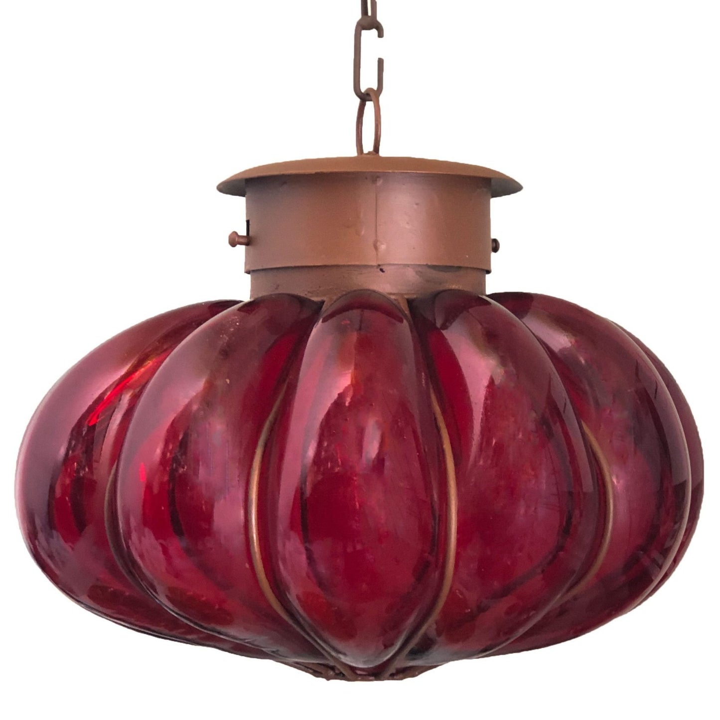 Glassblowing pendant lighting “Platillo-Large” - Red image