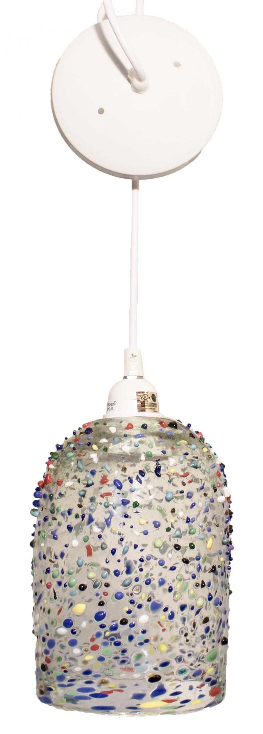 Beautiful an And Unique Confetti Mexican Glassblowing Pendant Lamp 1 image 1