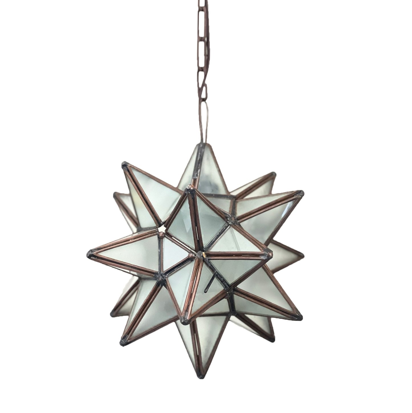 Elegant Frosted Glass Pendant Star 11", 13"and 16"- Frosted Glass Moravian Star image 1