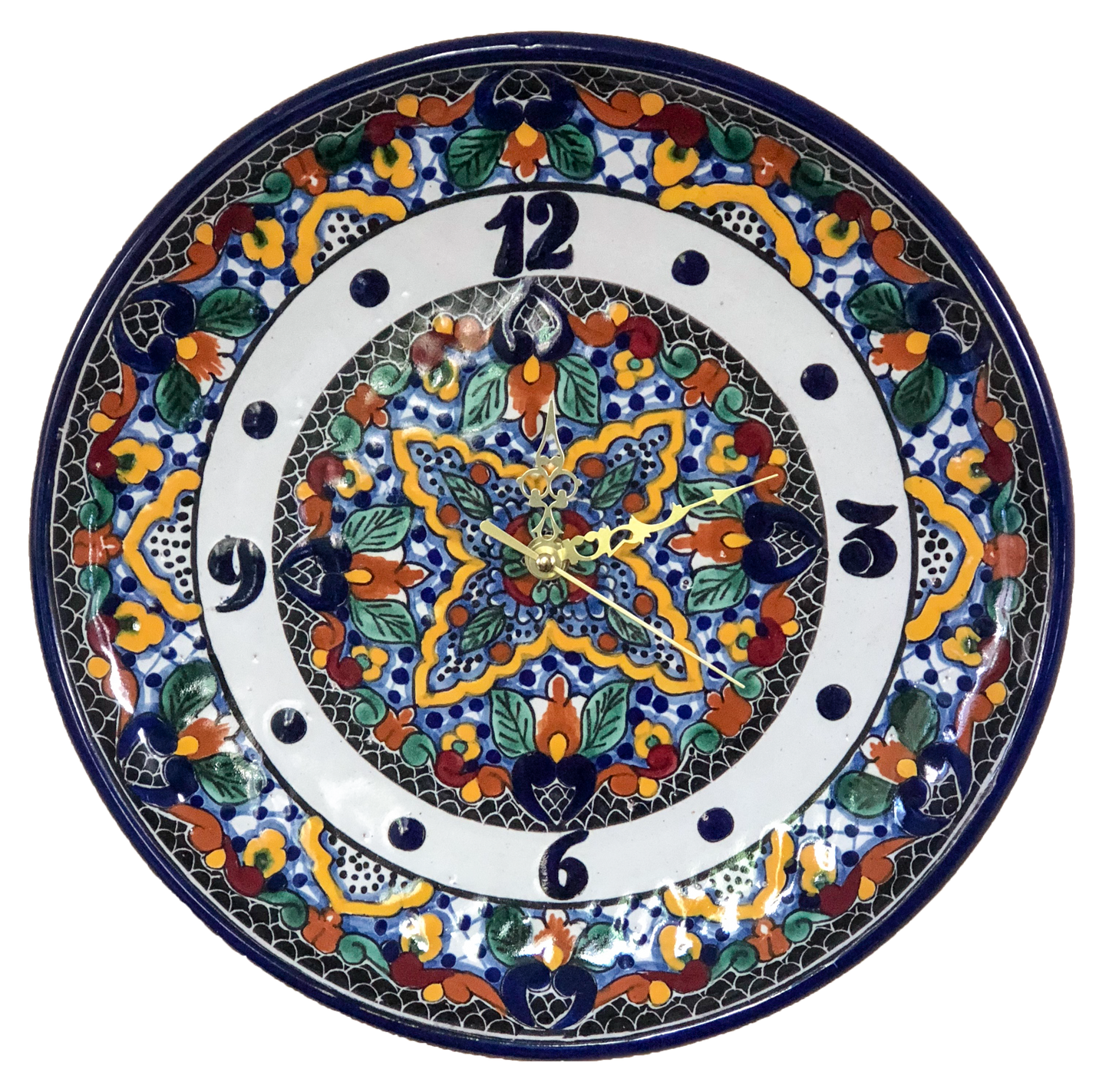 Beautiful Talavera Pottery Clock - 30cm image 1