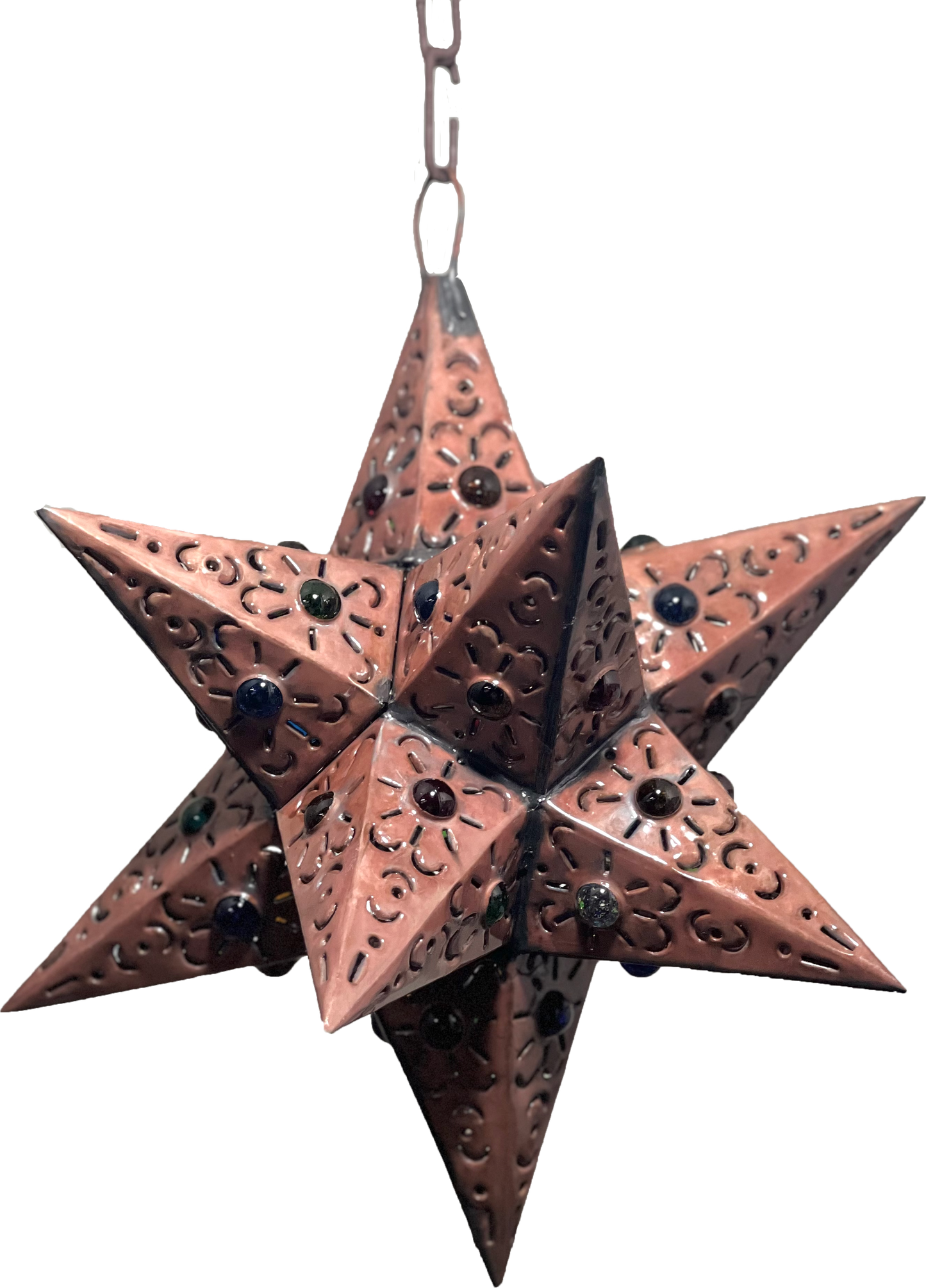 Beautiful Punched Tin Pendant Star 1 Marble image