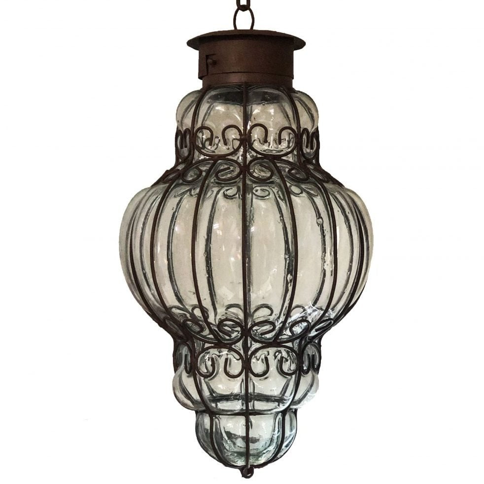 Beautiful Reyna Extra Large Blown Glass Lamp 1 - Clear image