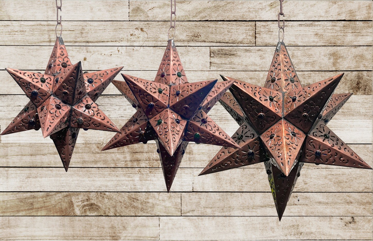 Beautiful Punched Tin Pendant Star 1 Marble image 4