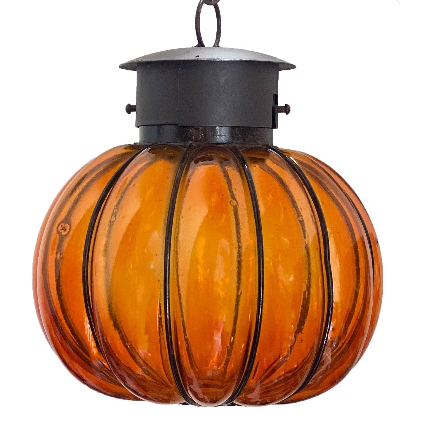 Colorful “Calabaza” Blown Glass Lamp - Orange image