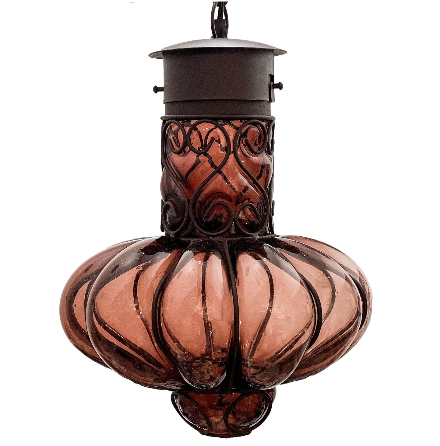 Colorful “Flor” Blown Glass Lamp - Amethyst image