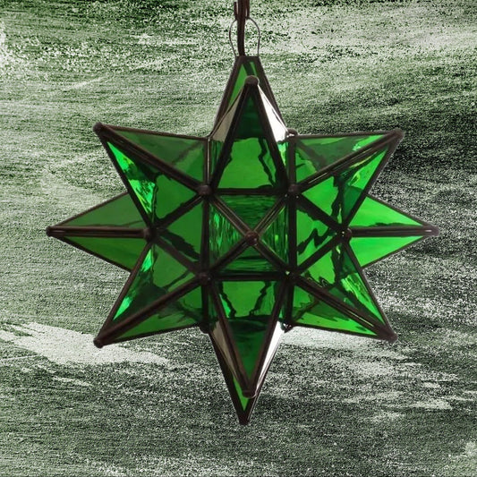Colorful Green Glass Pendant Star 3 image 0