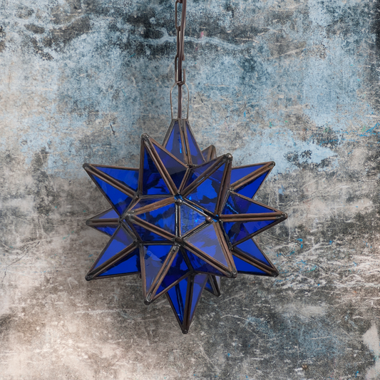 Colorful Blue Glass Hanging Star 3 image 0