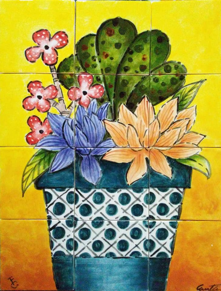 12 Tiles "Alegre Naturaleza" Flowers Mural image 0