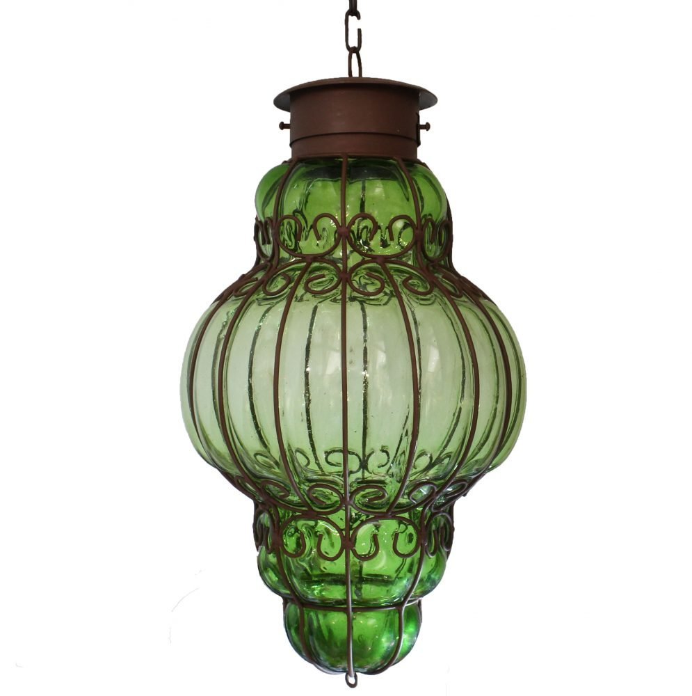 Beautiful Reyna Extra Large Blown Glass Lamp 1 - Green image
