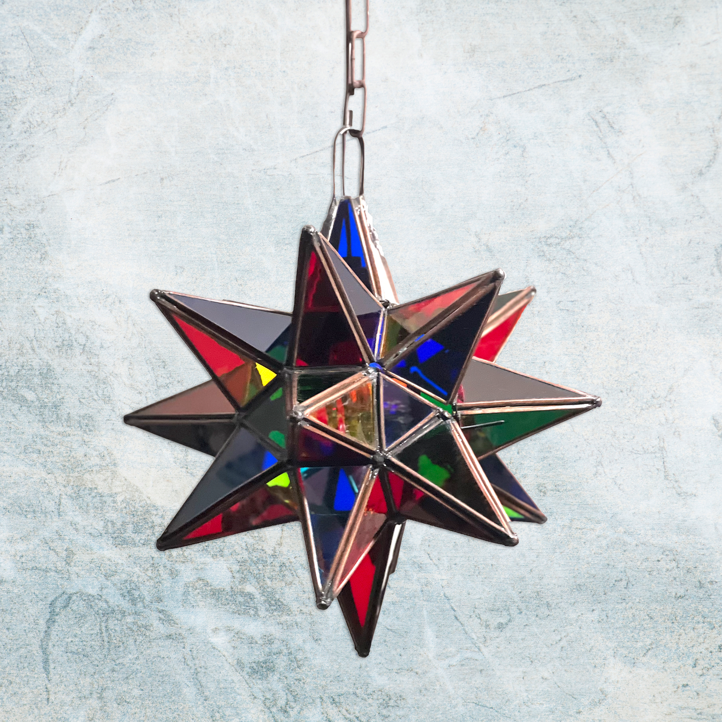Colorful Multicolored Glass Hanging Star 3 image 4