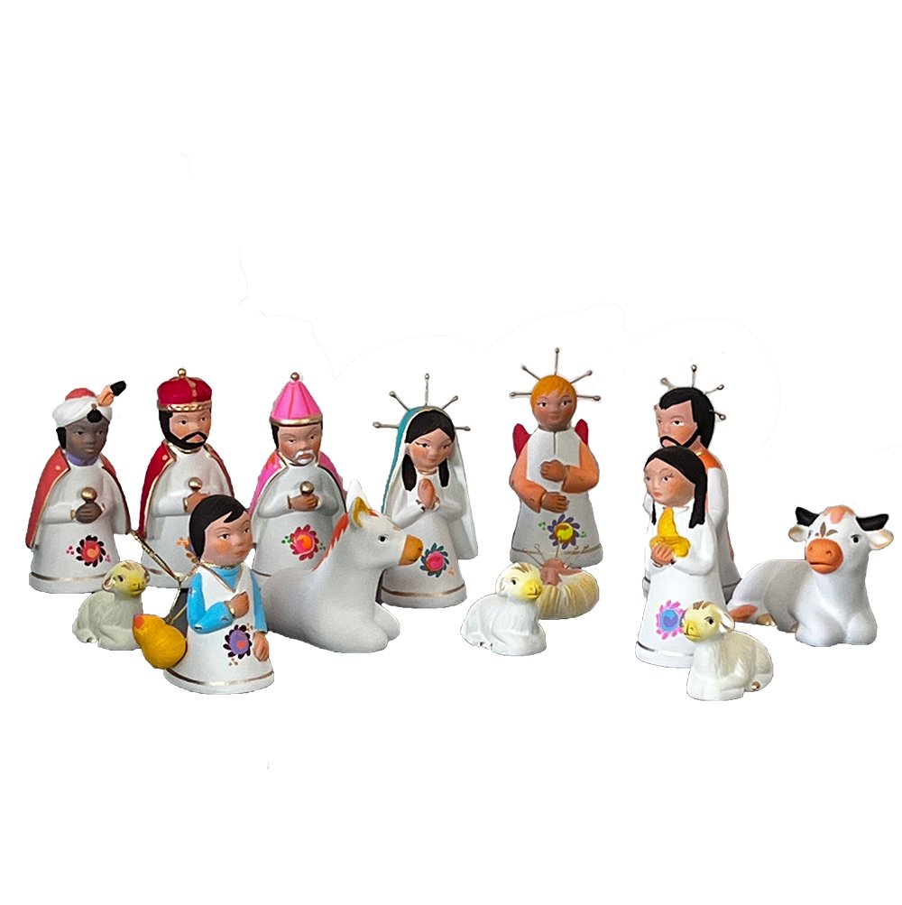 14 Pieces Beautiful Mexican Religious Nativity Set image 1