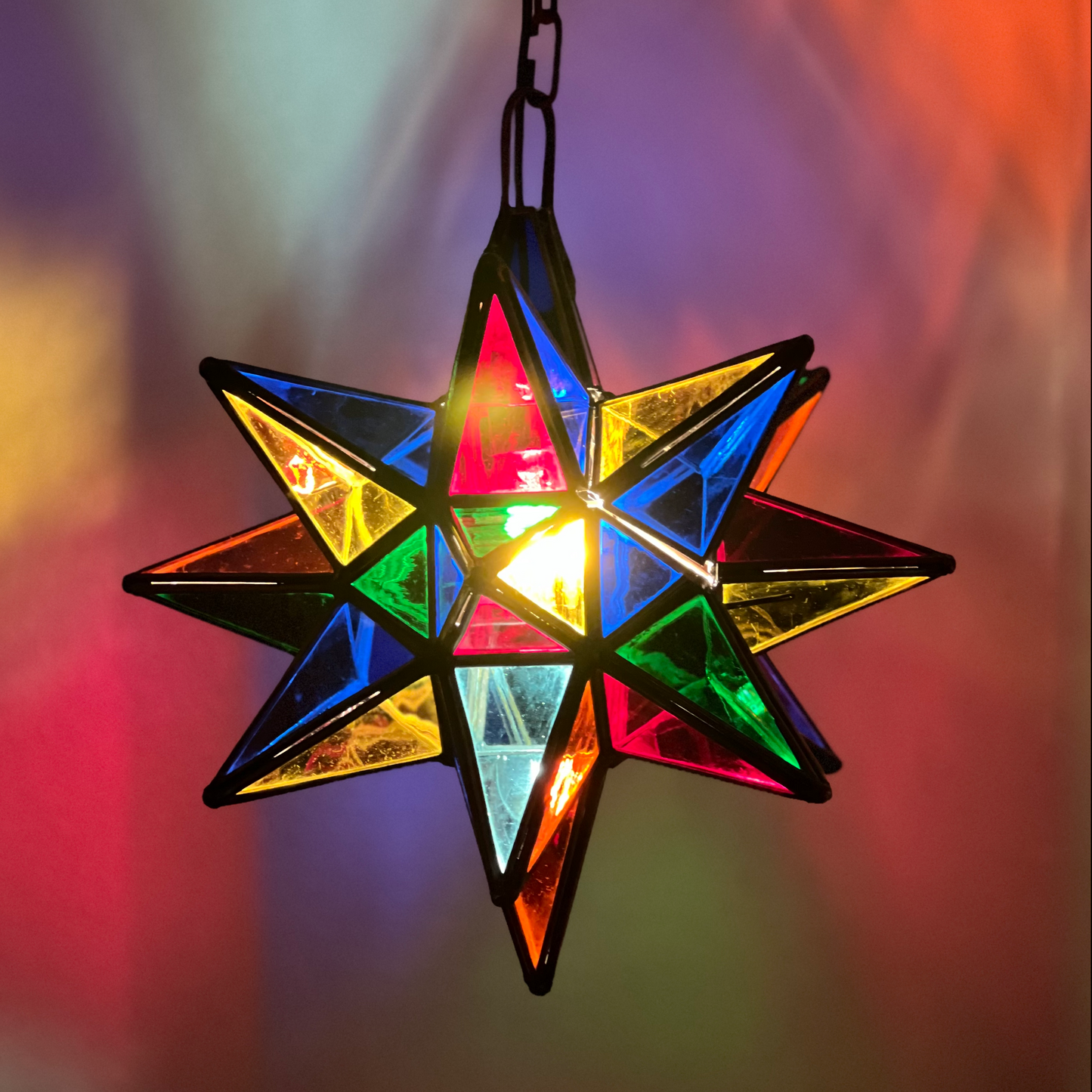 Colorful Multicolored Glass Hanging Star 3 image 3
