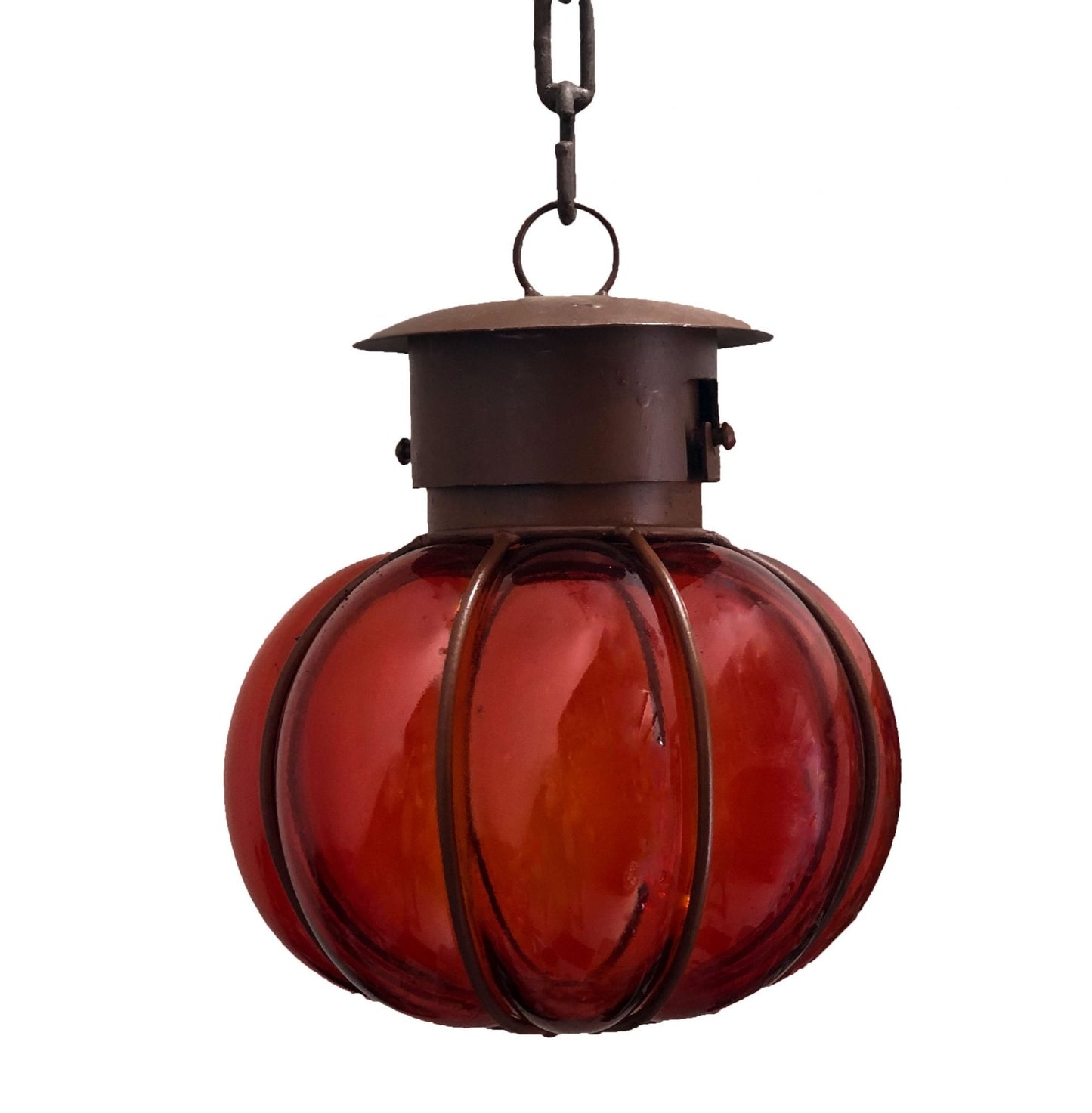 Beautiful Calabaza Small Blown Glass Lamp 6 - Red image
