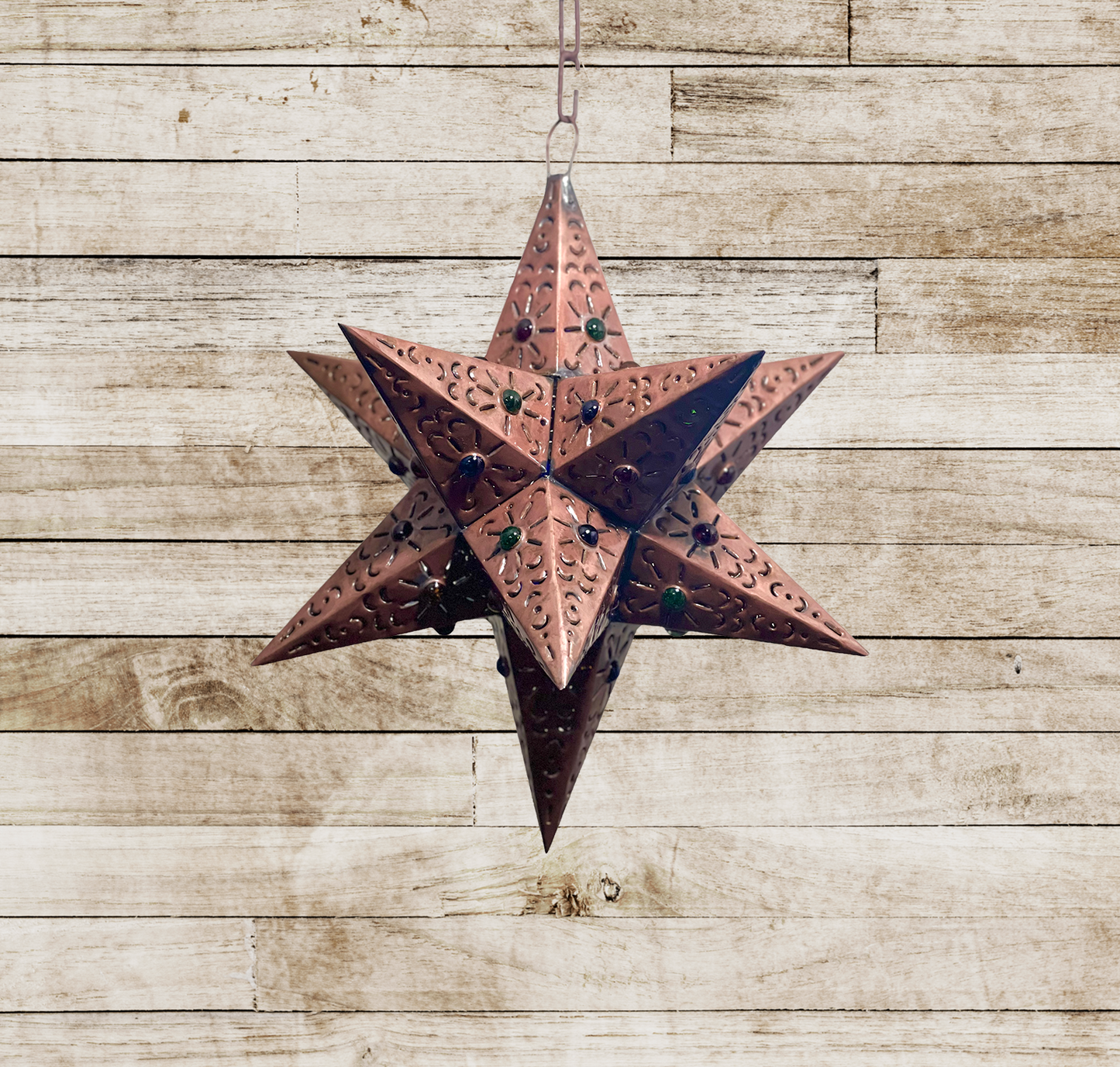 Beautiful Punched Tin Pendant Star 1 Marble image 1
