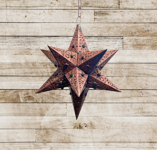 Beautiful Punched Tin Pendant Star 1 Marble image 1