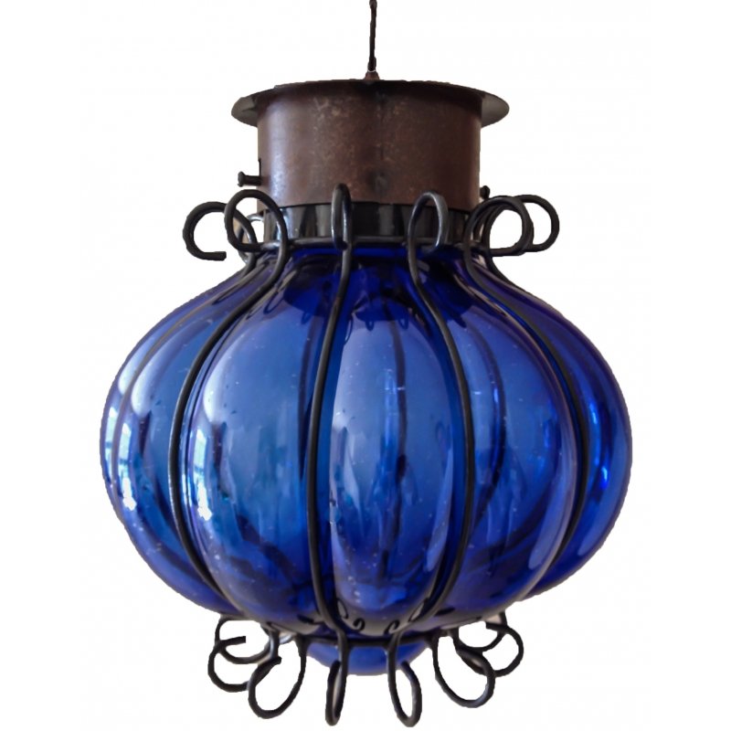 Blown Glass Lamp “Granada” - Blue image