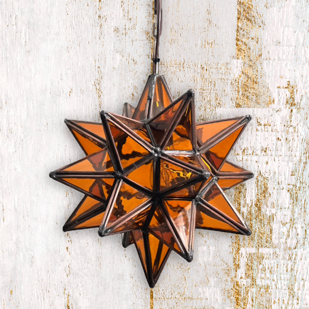 Colorful Amber Glass Pendant Star 3 image 0