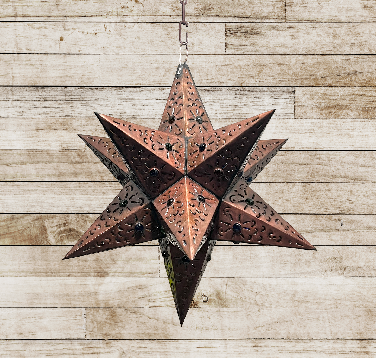 Beautiful Punched Tin Pendant Star 1 Marble image 3