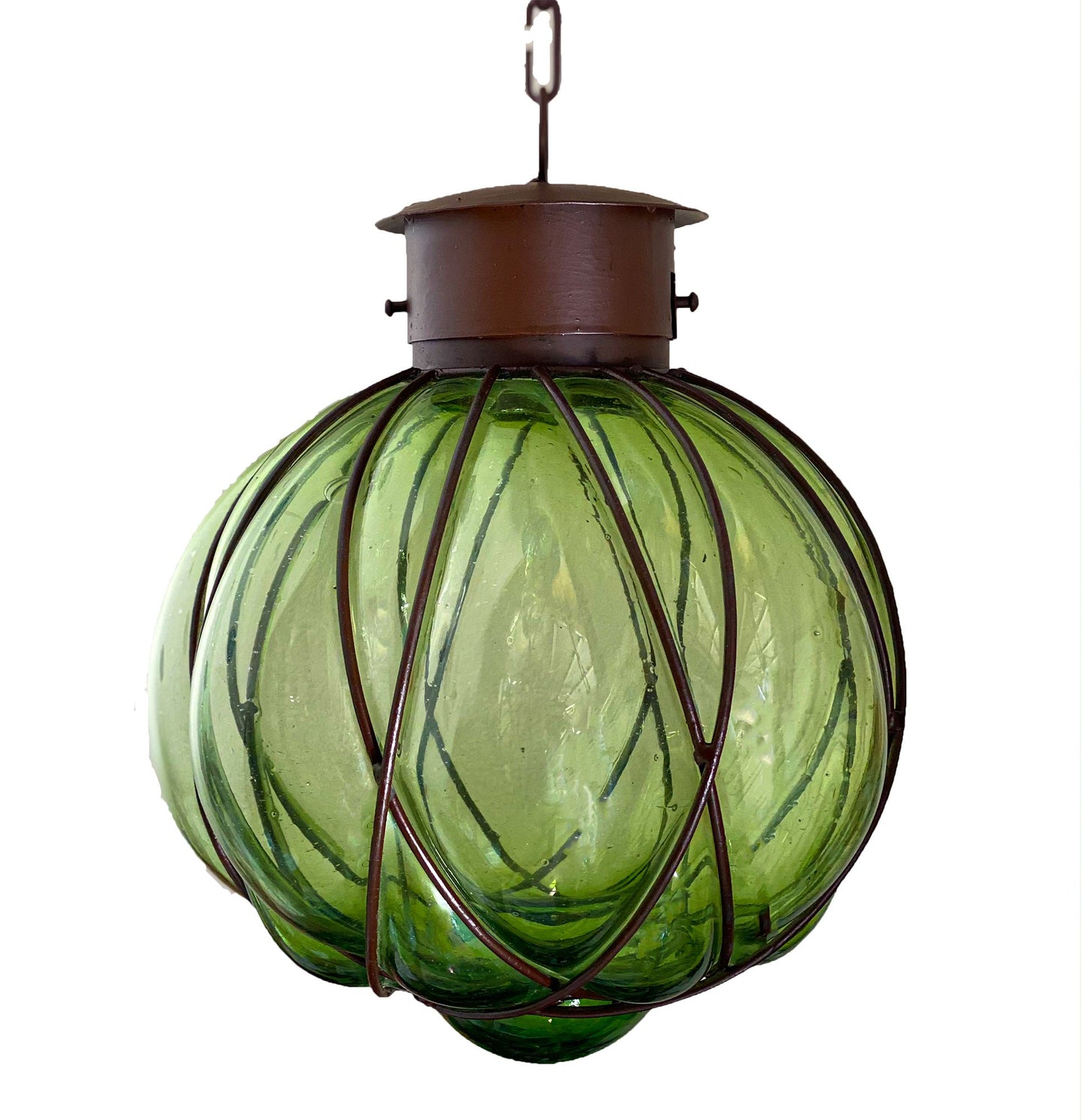Colorful Calabaza Cruzada Blown Glass Lamp - Green image