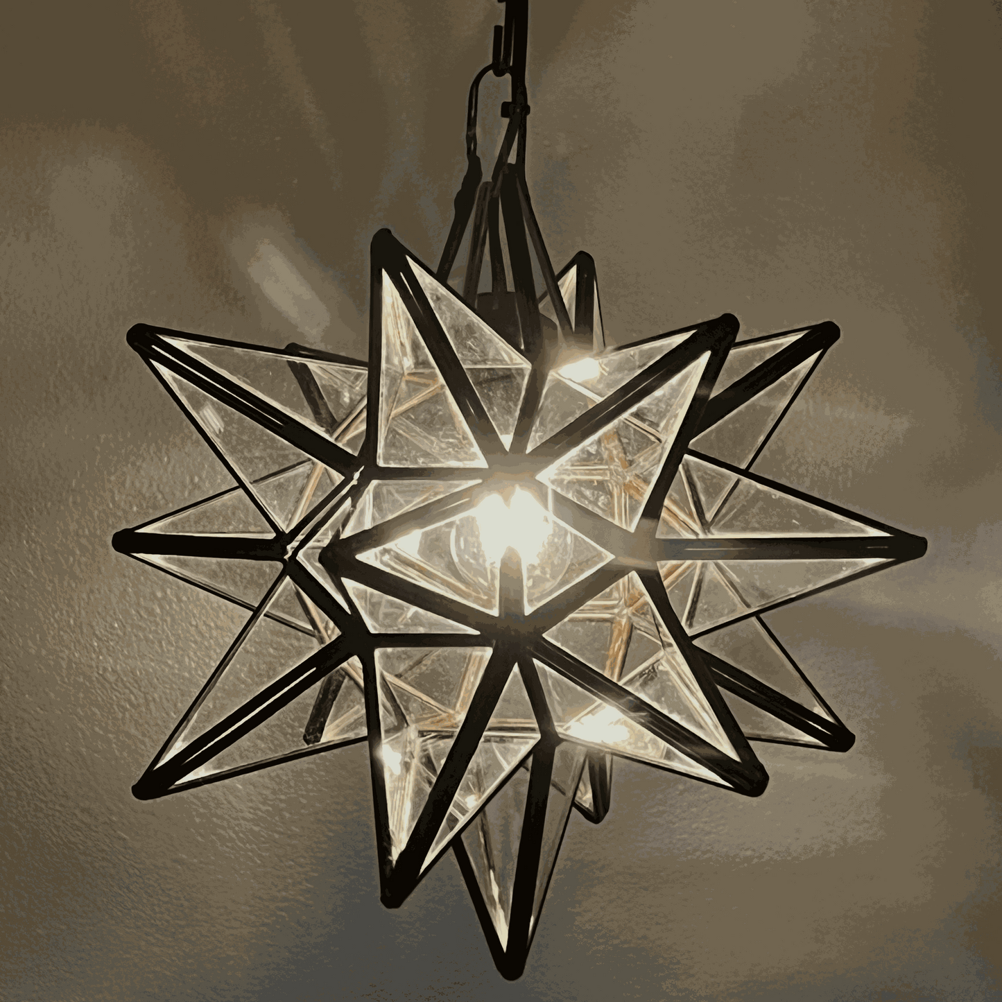 Clear Glass Hanging Star Pendant Lamp