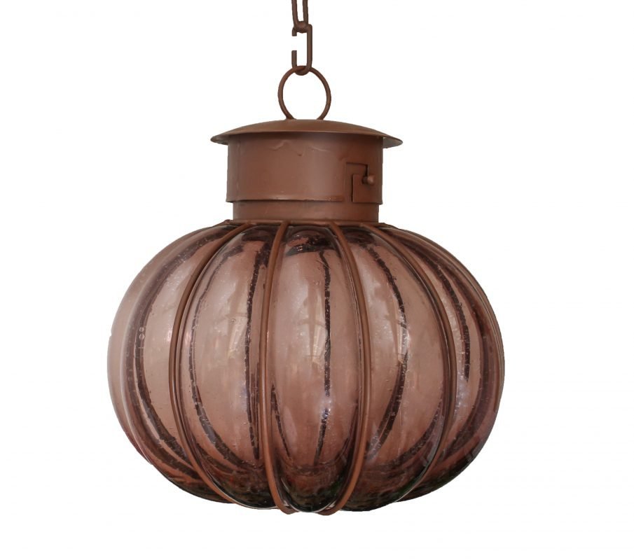 Colorful “Calabaza” Blown Glass Lamp - Amethyst image