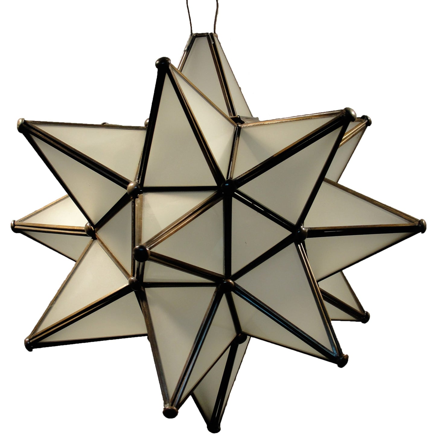 Elegant Frosted Glass Pendant Star 11", 13"and 16"- Frosted Glass Moravian Star image 2