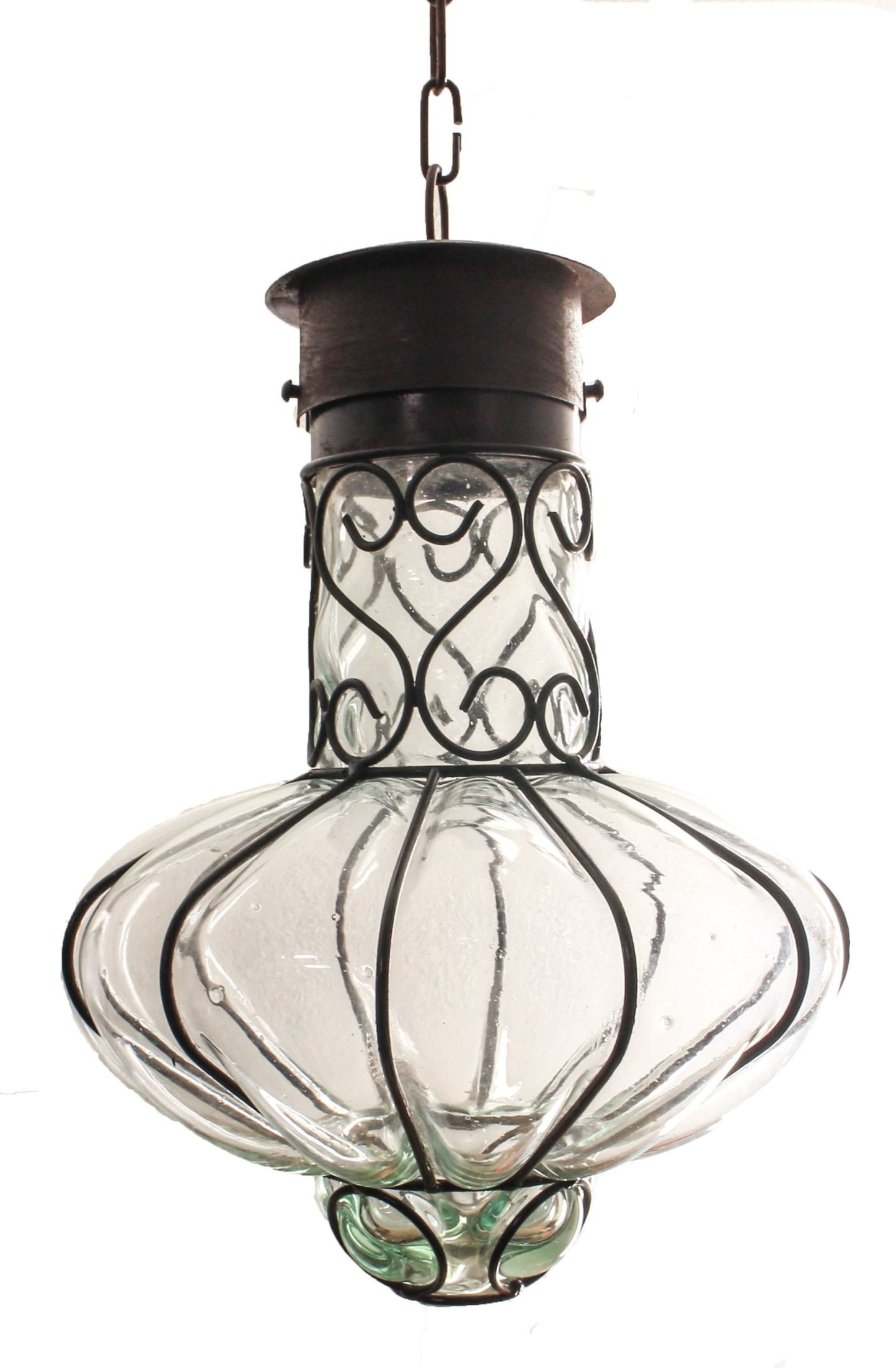 Colorful “Flor” Blown Glass Lamp - Clear image