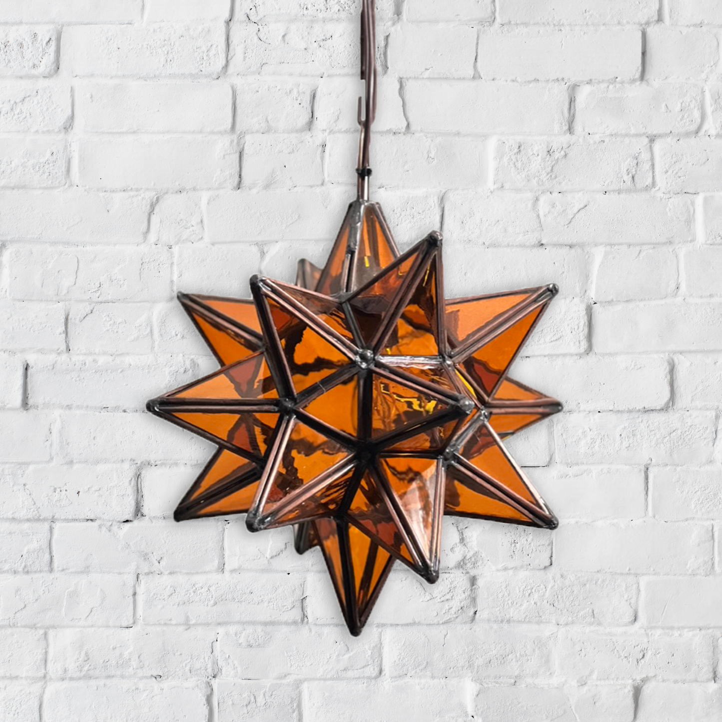 Colorful Amber Glass Pendant Star 3 image 4