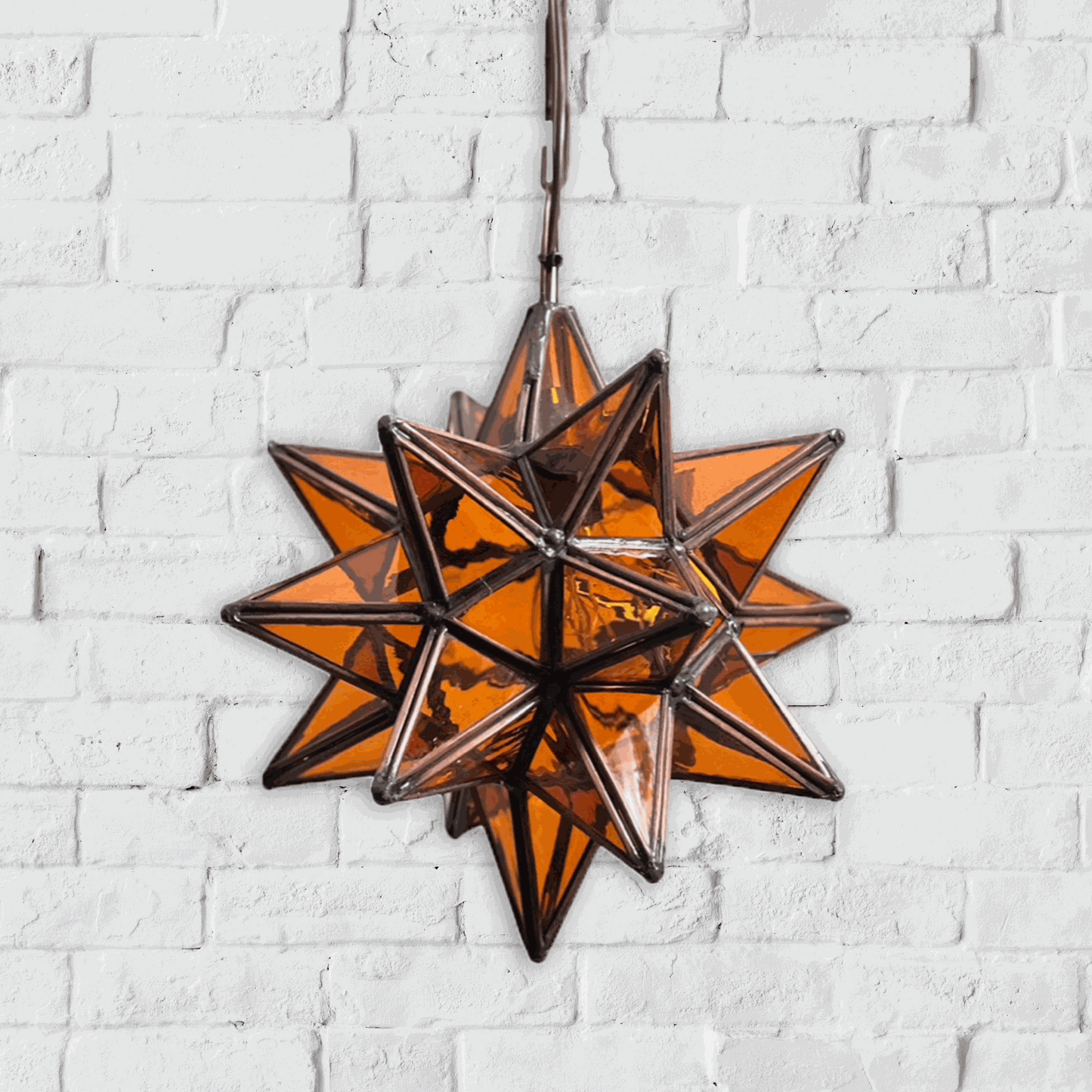 Amber Glass Pendant Star