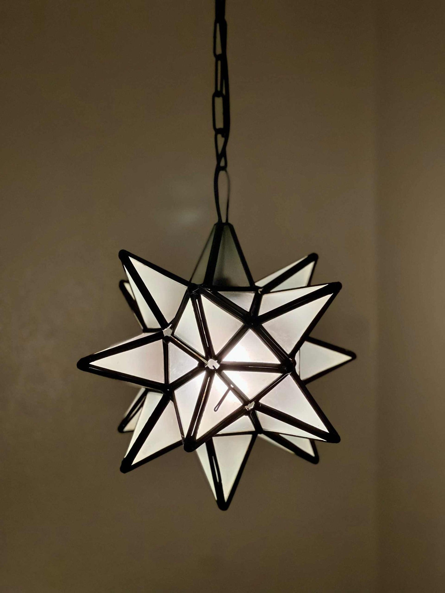 Frosted Glass Pendant Star