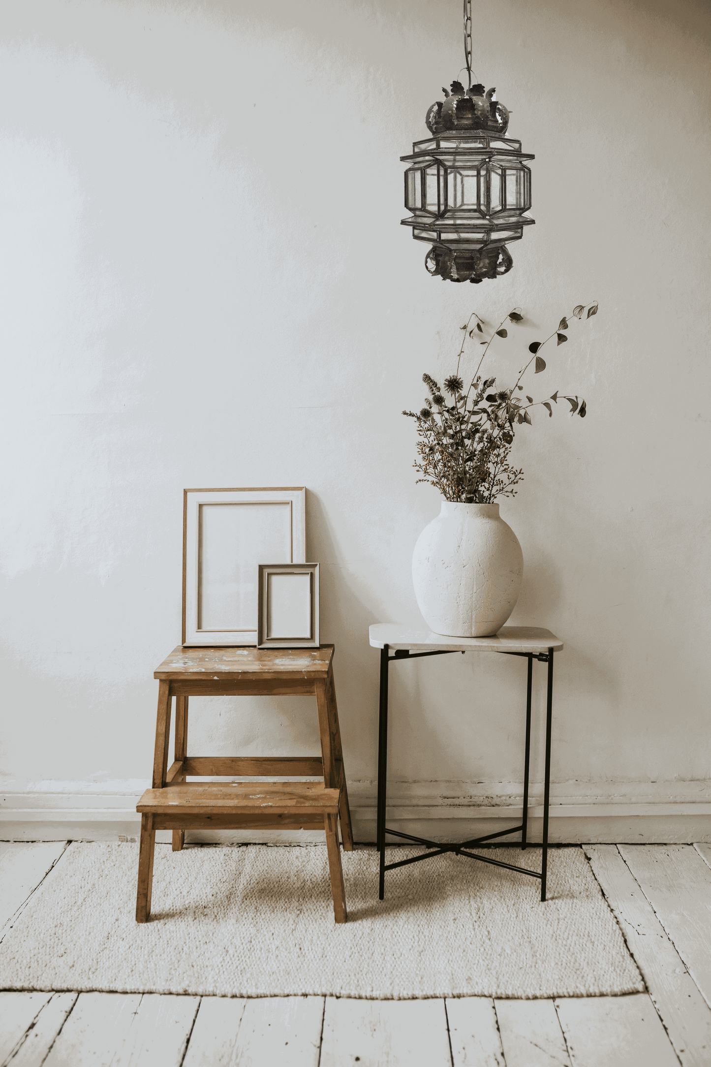 Almendra Pendant Lamp – Punched Tin & Speckled Glass