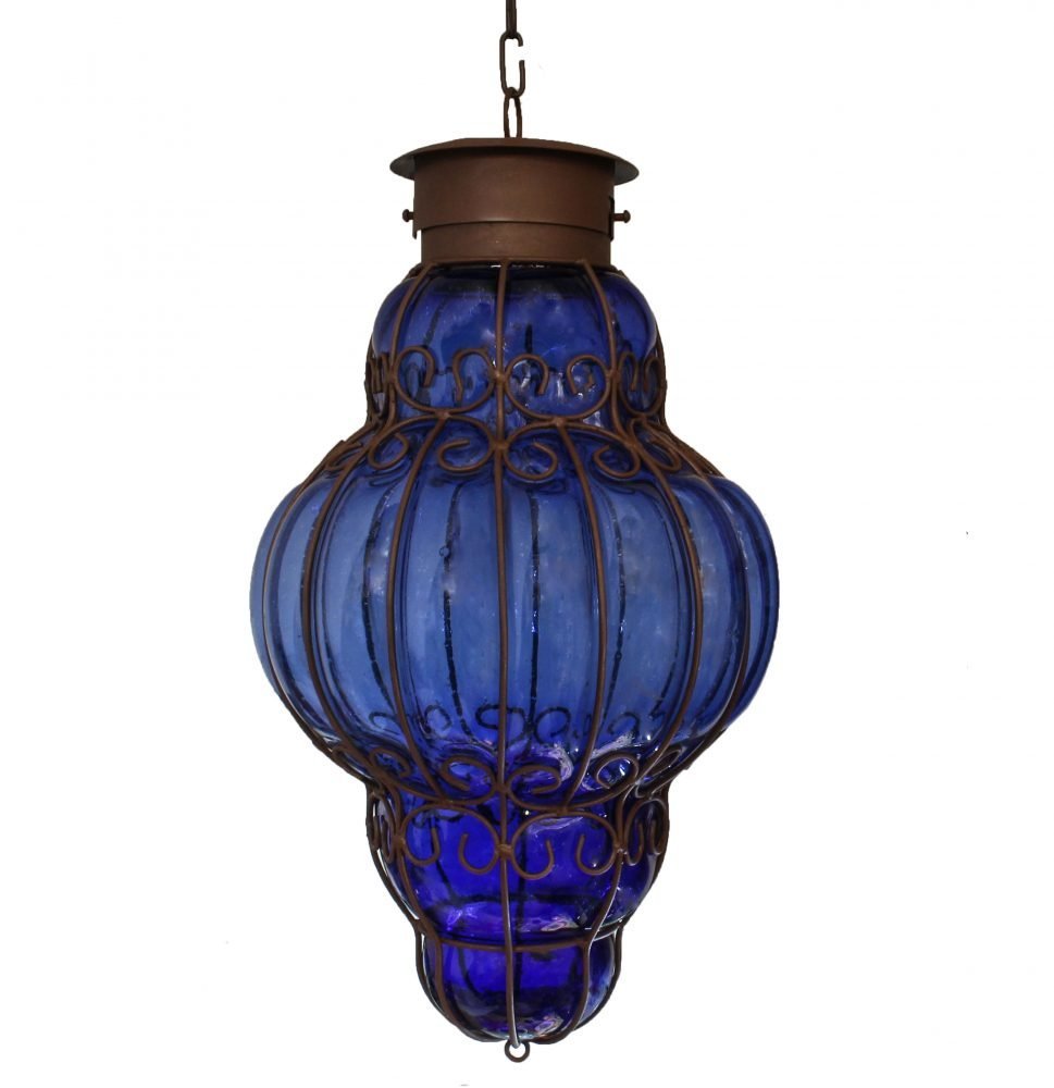 Beautiful Reyna Extra Large Blown Glass Lamp 1 - Blue image