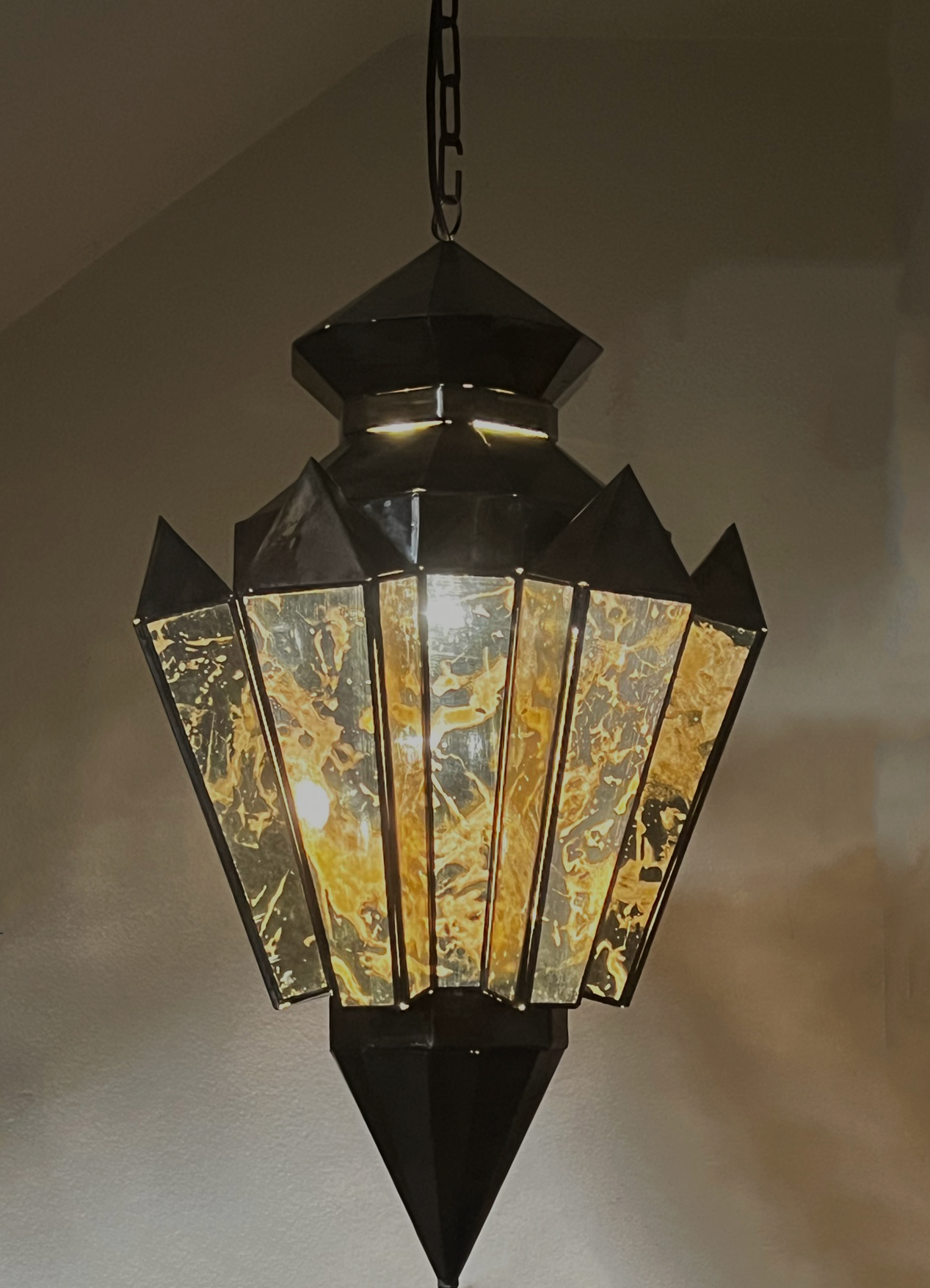 Beautiful Old Mirrored Glass Lighting 24in image 2