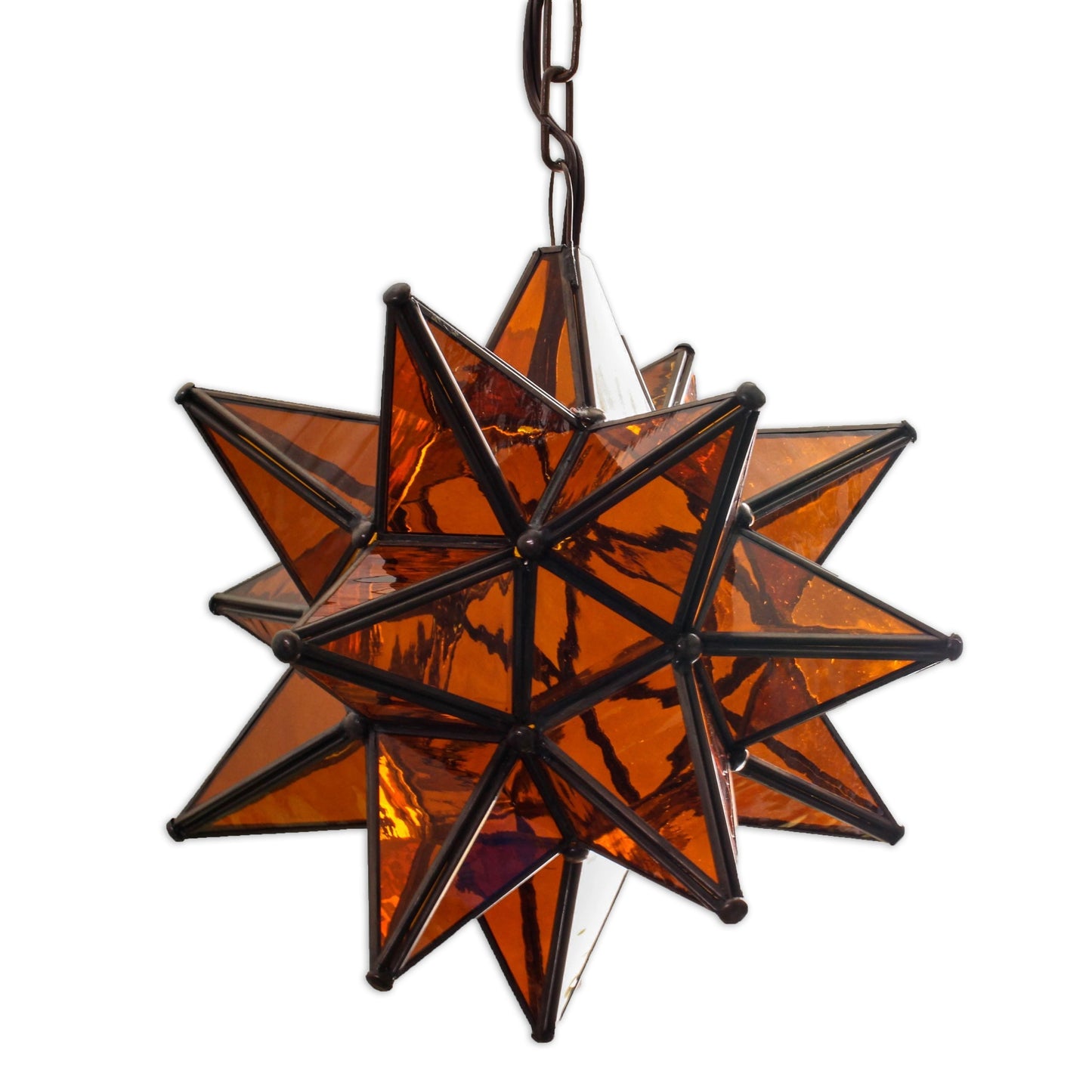 Colorful Amber Glass Pendant Star 3 image 1