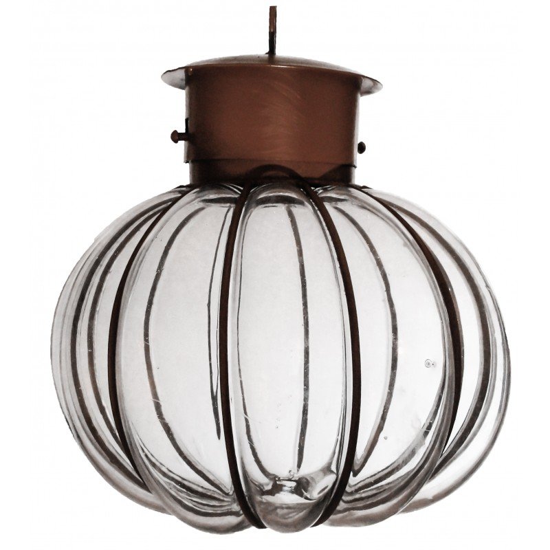 Colorful “Calabaza” Blown Glass Lamp - Clear image