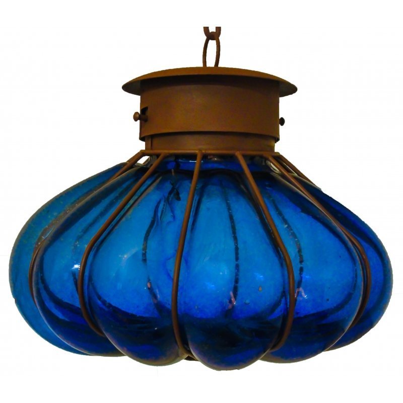 Glassblowing pendant lighting “Platillo-Large” - Blue image