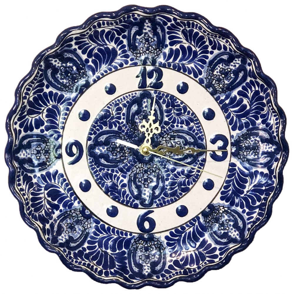 Beautiful Blue Talavera Clock - 30cm image 1