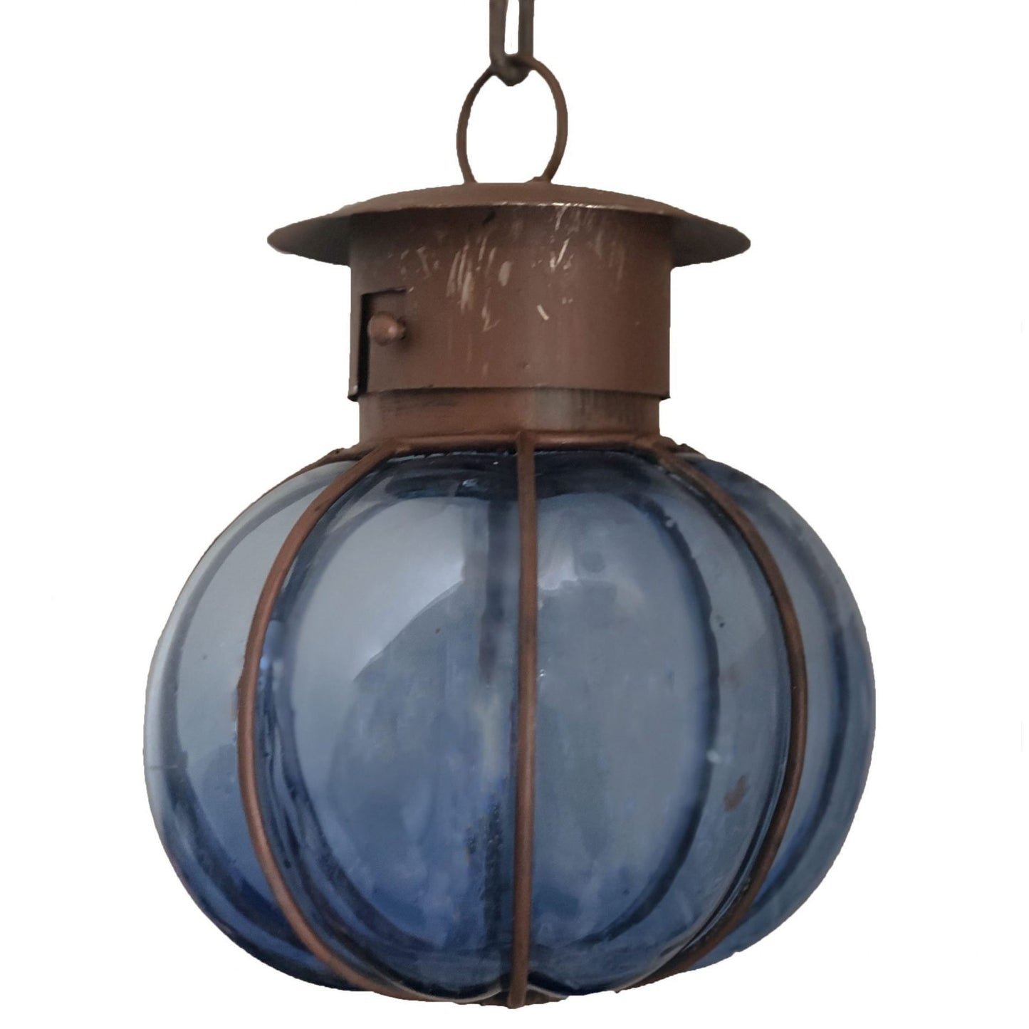 Beautiful Calabaza Small Blown Glass Lamp 6 - Blue image