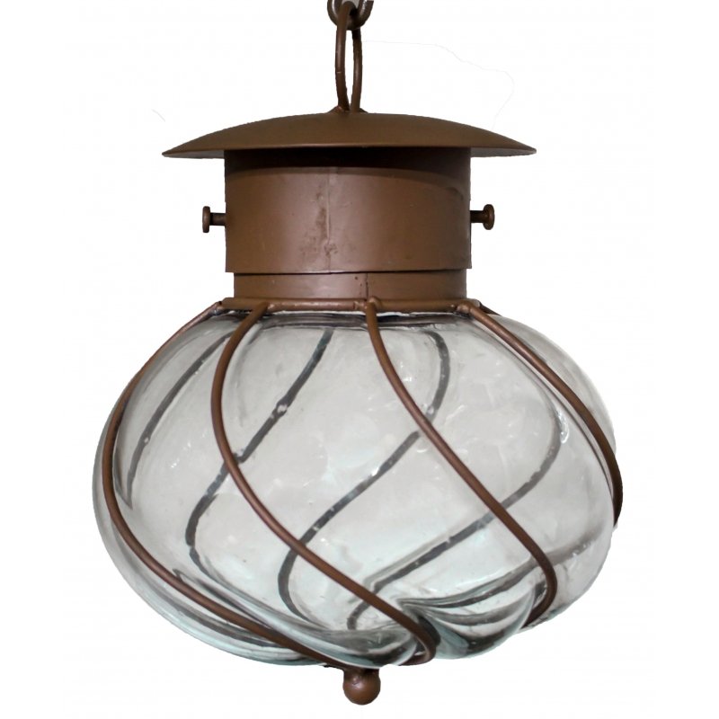 Beautiful “Churumbela-Small” Mexican Blown Glass Lamp 1 - Clear image