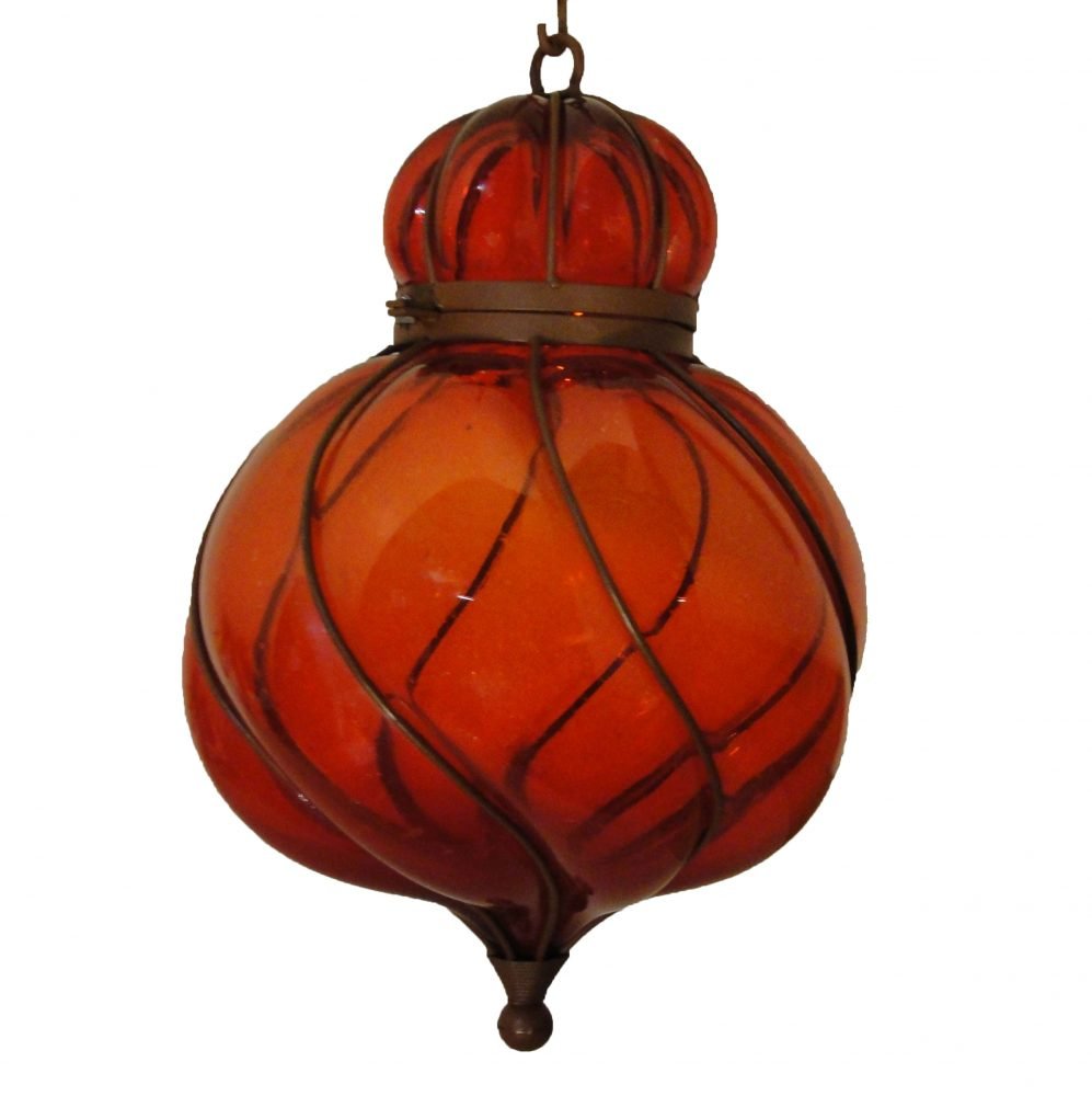 Colorful Blown Glass Lighting “Pamela” 18″ - Red image