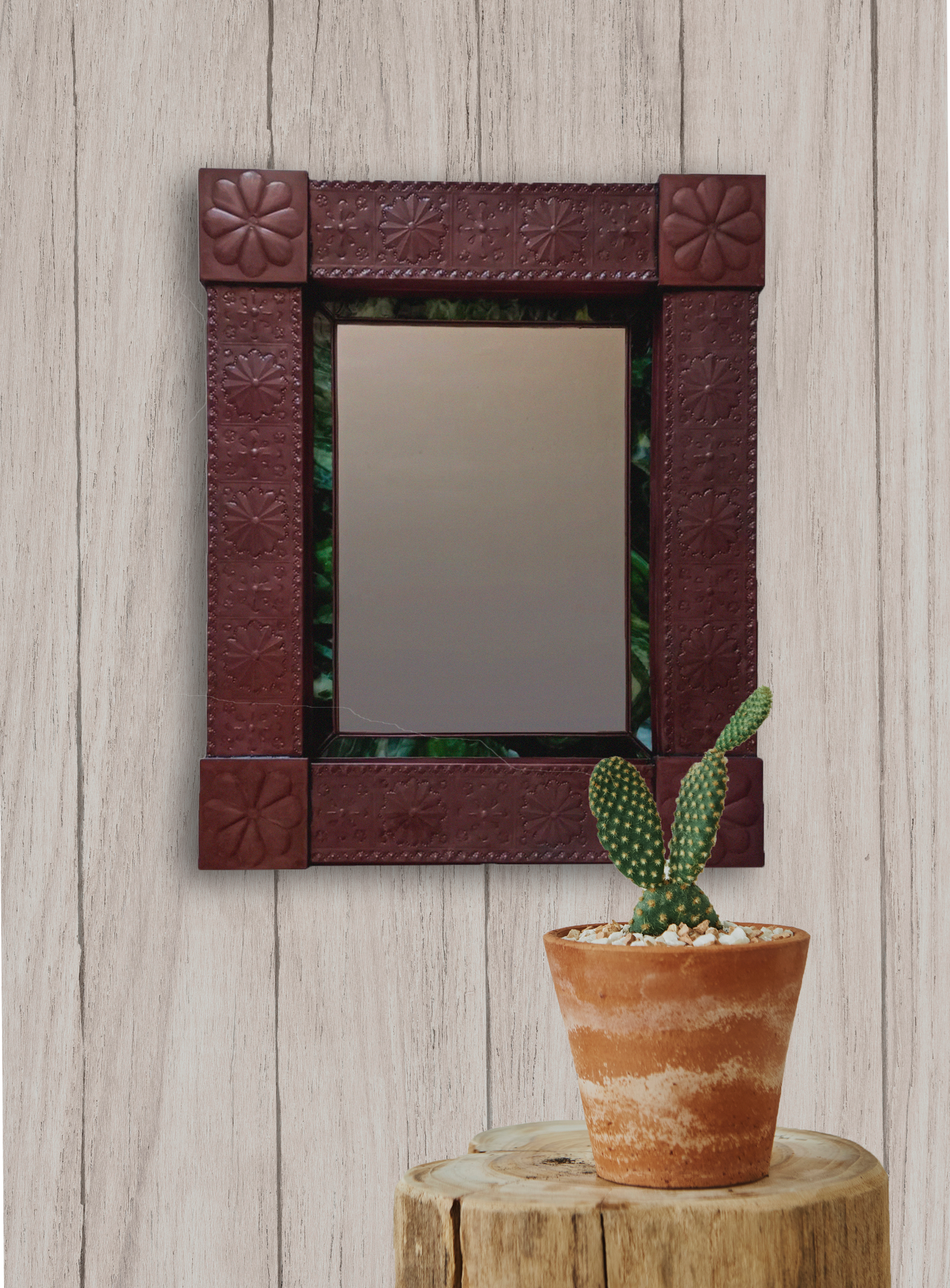 Punched Tin and Glass Mirror image 2