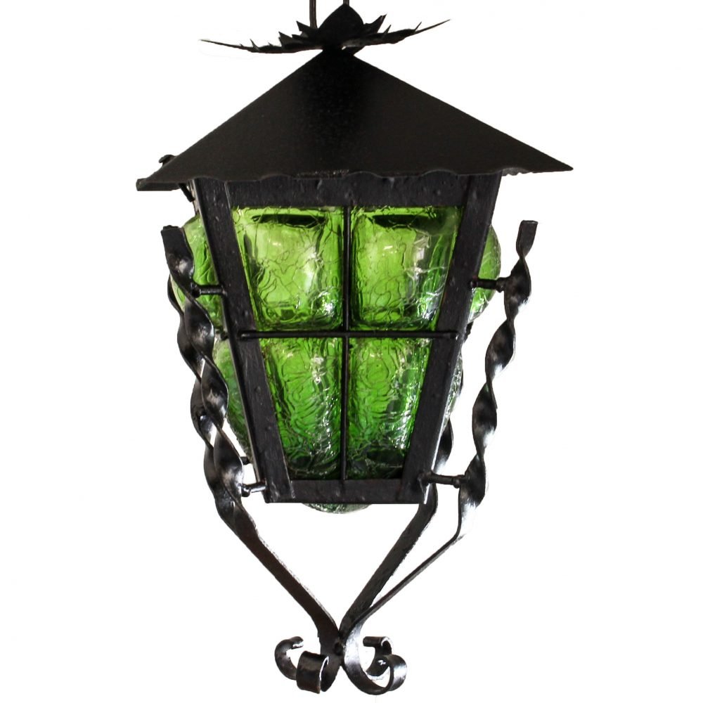 Beautiful Farol San Luis Crackle Blown Glass Lamp 2 image