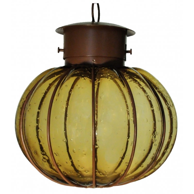Colorful “Calabaza” Blown Glass Lamp - Amber image