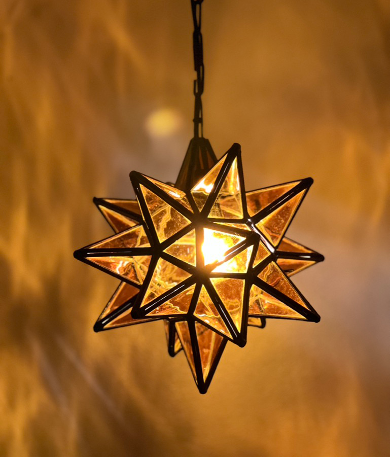 Colorful Amber Glass Pendant Star 3 image 3