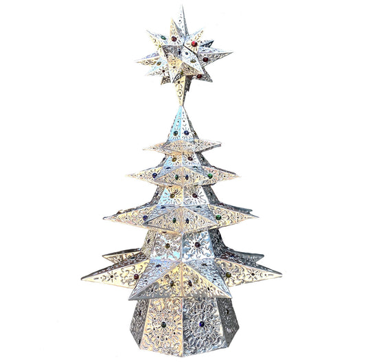 Beautiful Mexican Punched Tin Christmas Tree 30 in image 0
