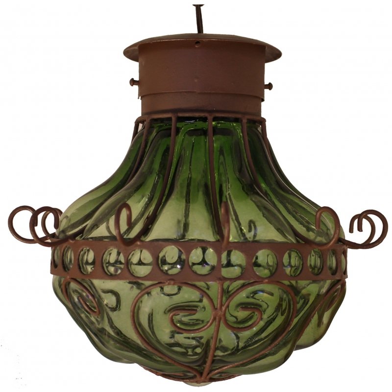Big Candil Blown Glass Lamp 1 - Green image