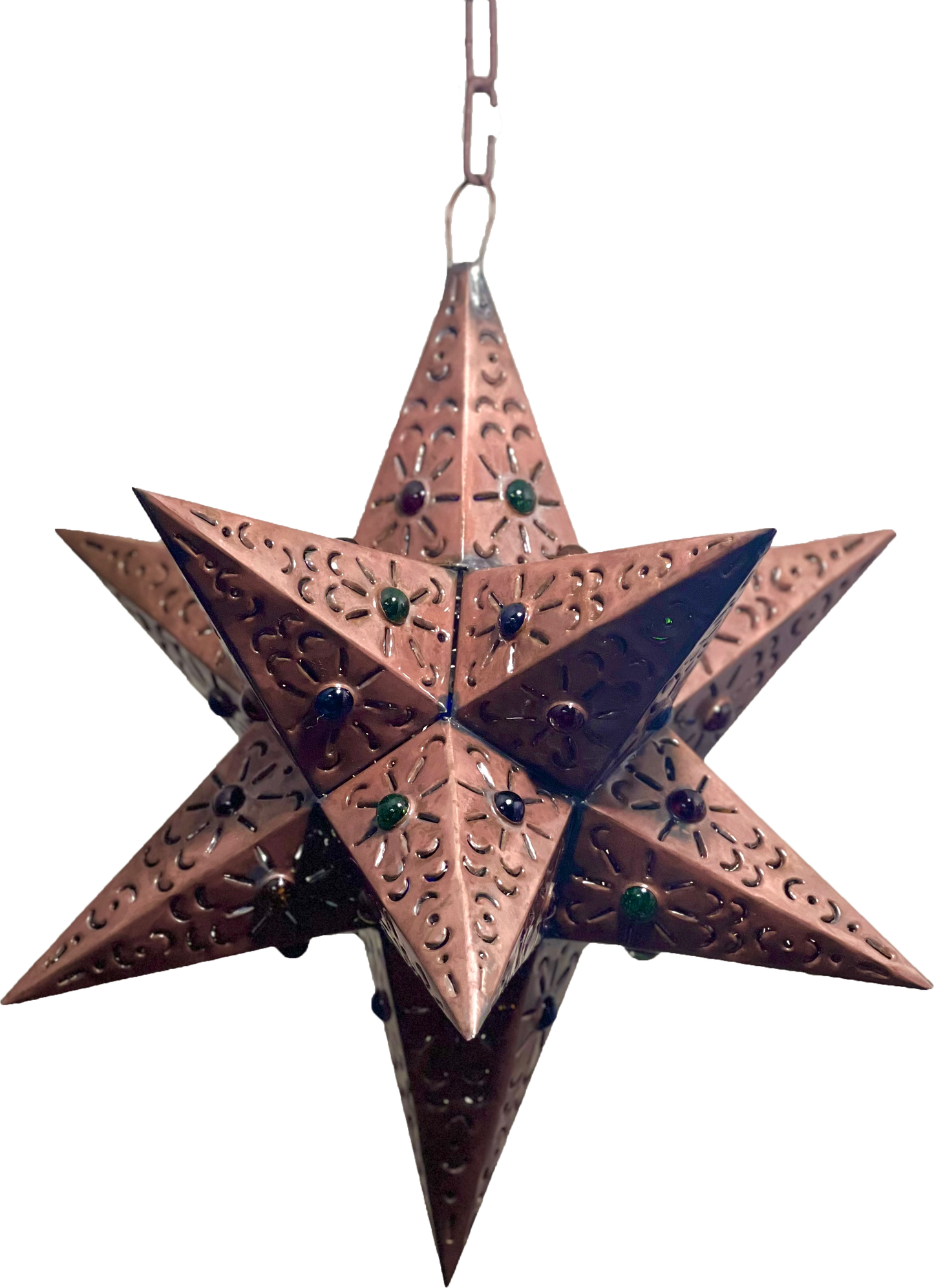 Beautiful Punched Tin Pendant Star 1 Marble image