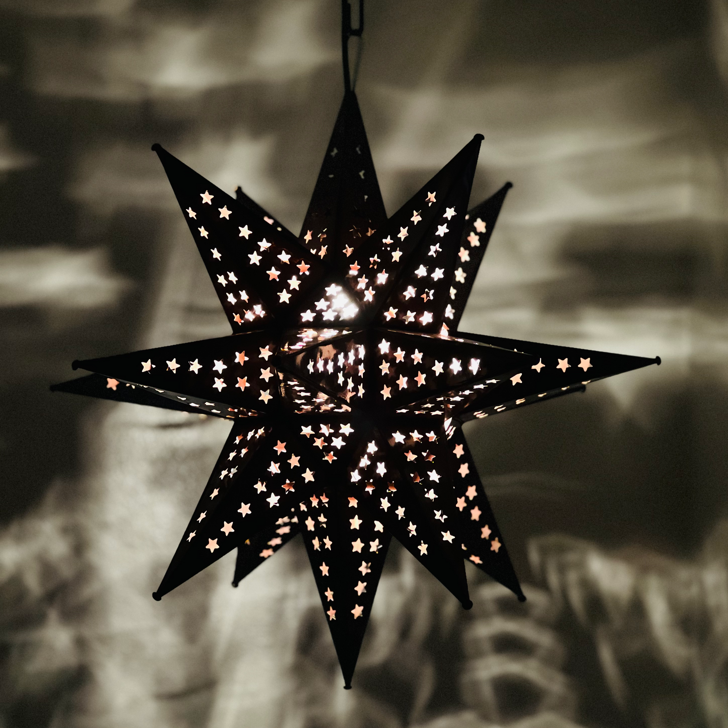 Bronze Punched Tin Star Pendant Lamp image 2