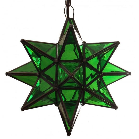 Colorful Green Glass Pendant Star 3 image 1